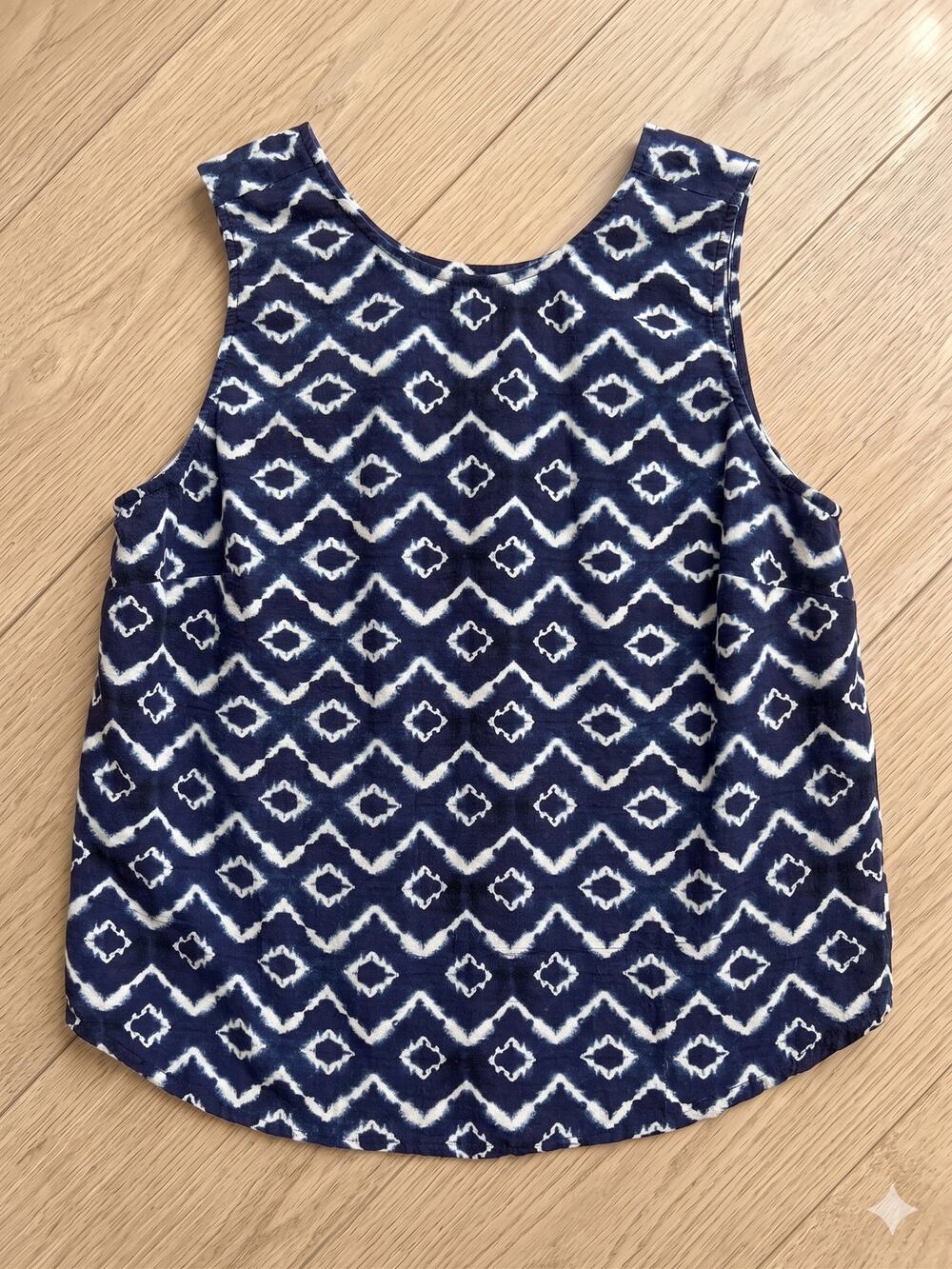 LOFT Womens XS Boho Coastal Resortwear Linen Ikat Sleeveless Cutout Tank Top